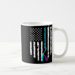 Caneca De Café Friso de Sensibilização das Bandeiras Americanas p