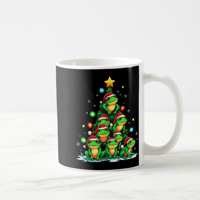 Caneca De Café Frog Christmas Tree Funny Hopper Holiday Cute Frog (Direita)
