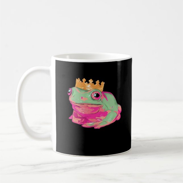Caneca De Café Frog King Funky Meme Classic Style (Esquerda)