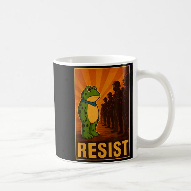 Caneca De Café Frog Resist Rtland Frog Protest - Rtland Frog Acti (Direita)