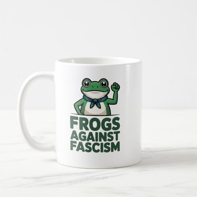 Caneca De Café Frogs Against Fascism - Portland Frog Protest, fas (Esquerda)
