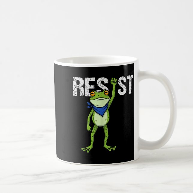 Caneca De Café Frogs Resist - Rtland Frog Protest Funny  (Direita)
