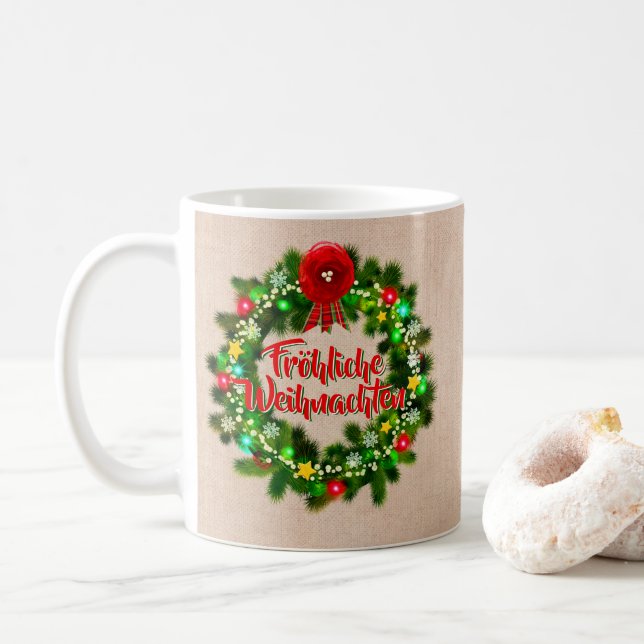 Caneca De Café Frohe Weihnachten Kaffeebecher Natal (Com Donut)