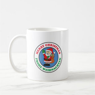 Caneca De Café Frohe Weihnachten Papais noeis de Natal Alemães