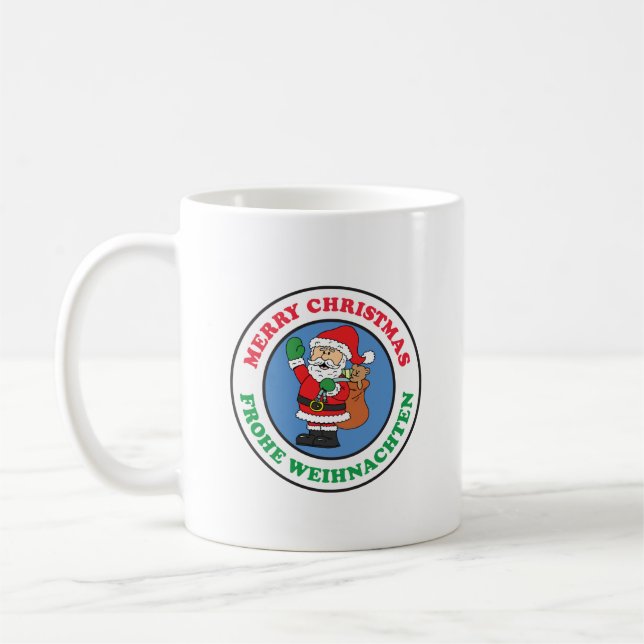 Caneca De Café Frohe Weihnachten Papais noeis de Natal Alemães (Esquerda)