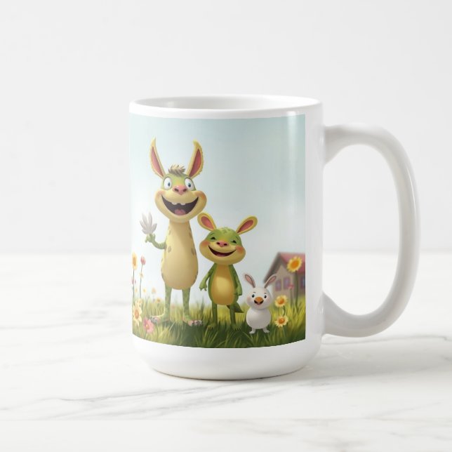 Caneca De Café Fröhliche Wiesengang – Bunte Tierfreunde im Frühli (Direita)