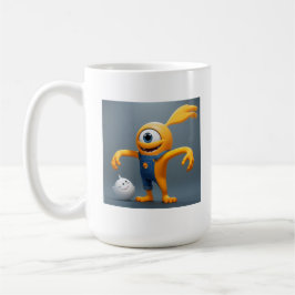 Caneca De Café „Fröhliches Einaugenmonster mit Geisterfreund“