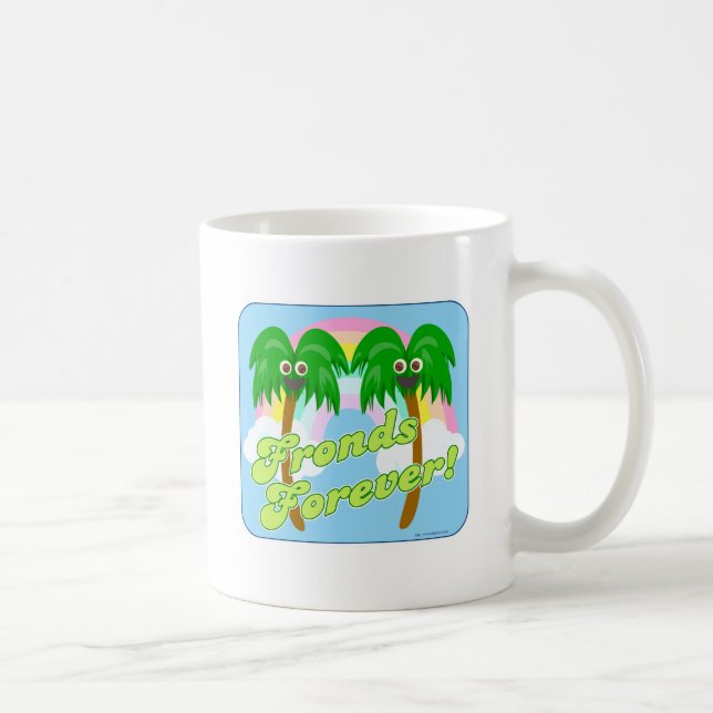 Caneca De Café Frondes Diversão Para Sempre Slogan Cartoon Amigas (Direita)