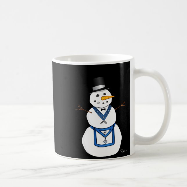 Caneca De Café Frosty The Snowman Funny Masonic Holiday Christmas (Direita)