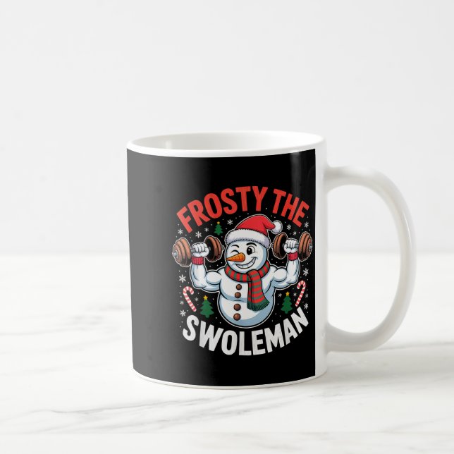 Caneca De Café Frosty The Swoleman Funny Gym Swole Bro Snowman  (Direita)