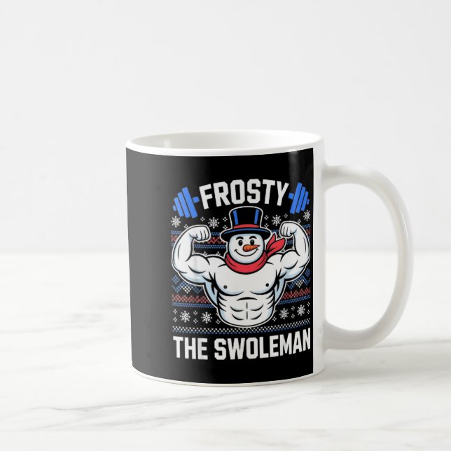 Caneca De Café Frosty The Swoleman Funny Ugly Christmas Sweater G (Direita)