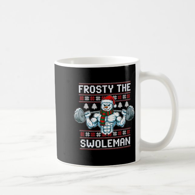 Caneca De Café Frosty The Swoleman Ugly Funny Christmas Snowman W (Direita)