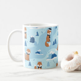 Caneca De Café Frosty Winter Foxes