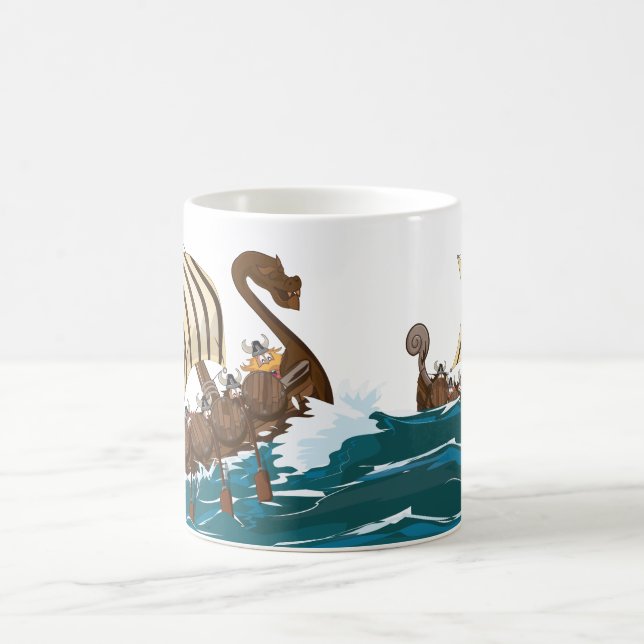 Caneca De Café Frota de invasão viking de desenho animado (Centro)
