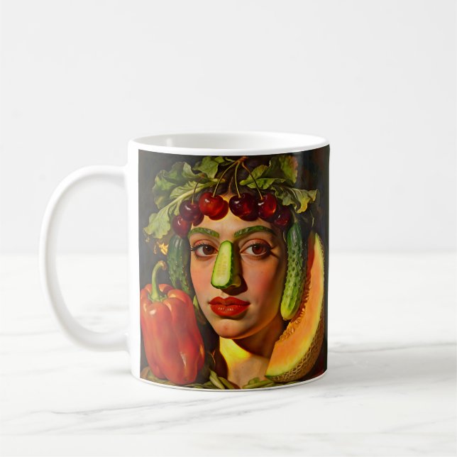 Caneca De Café Fruits of Expression – A Surreal Portrait (Esquerda)