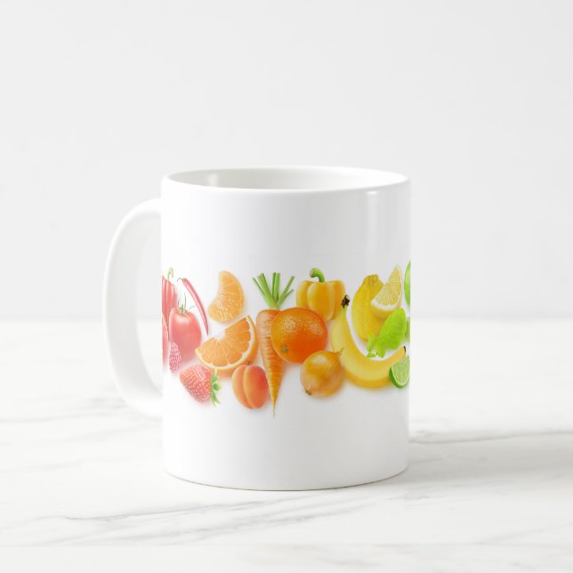 Caneca De Café Fruta arco- íris (Frente Esquerda)