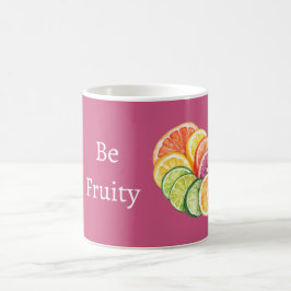 Caneca De Café Fruta cítrica rosa seja frutada