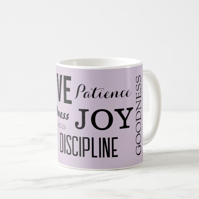 Caneca De Café Fruta Cristã Do Espírito, Galatianos 5:22-23 (Frente Esquerda)