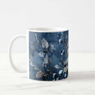 Caneca De Café Fruta de amoras azuis, vindima inspirado