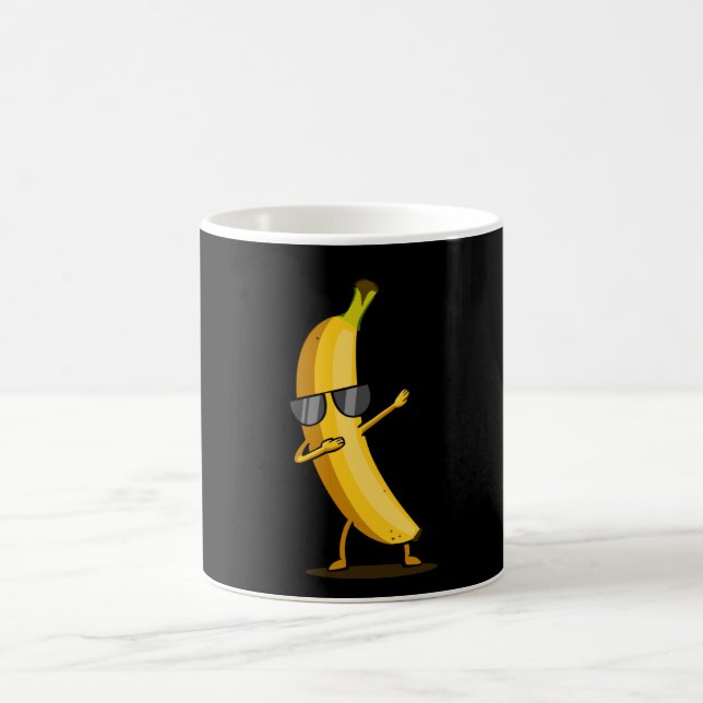 Caneca De Café Fruta de dança engraçada de banana amarela (Centro)