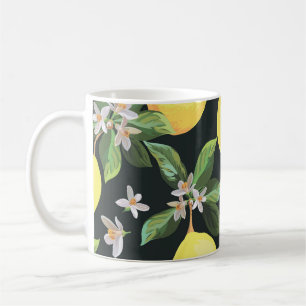 Caneca De Café Fruta de limão: Design de padrão sem costura