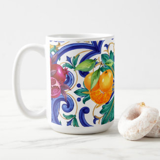 Caneca De Café fruta de limão Mosaico Mediterrâneo