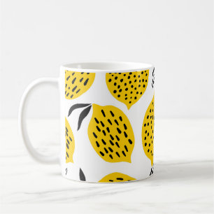 Caneca De Café Fruta de limão: vintage com design.
