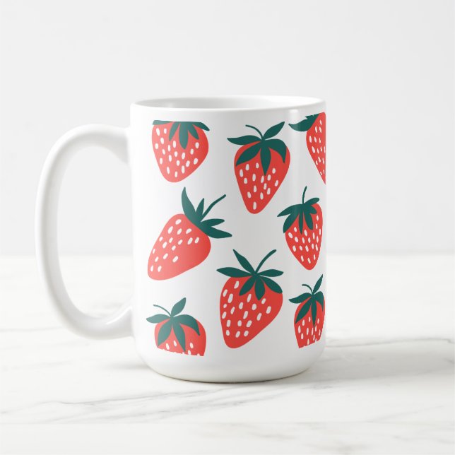 Caneca De Café Fruta De Morango Vermelho Cinto Para Canas De Mora (Esquerda)