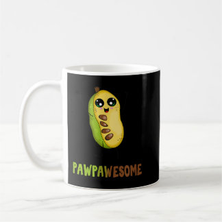 Caneca De Café Fruta de Pawpaw com canas de desenho animado giras