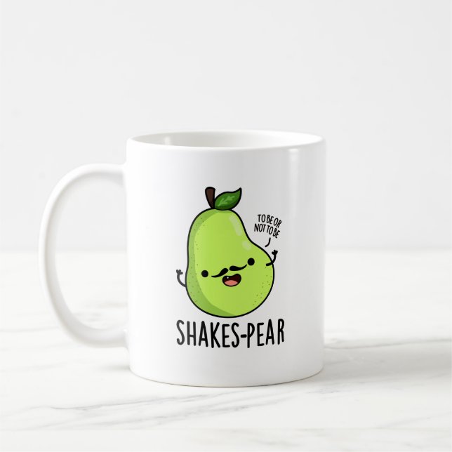 Caneca De Café Fruta De Pear Engraçada Com Tremores (Esquerda)