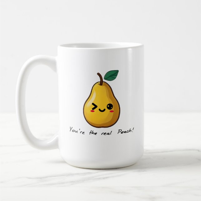 Caneca De Café Fruta De Pêssego Cujo Alçapão Adorável (Esquerda)