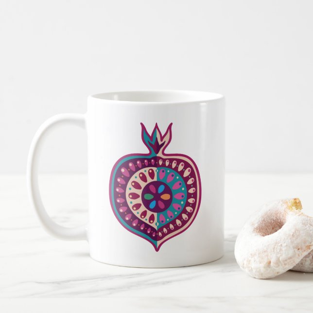 Caneca De Café Fruta decorativa de romãs (Com Donut)