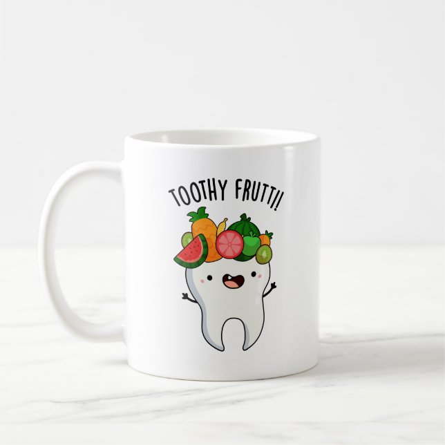 Caneca De Café Fruta Dentada Engraçada Arma Dental (Esquerda)