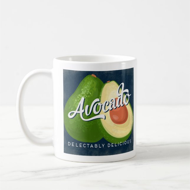 Caneca De Café Fruta do Avocado Vintage - Retro (Esquerda)