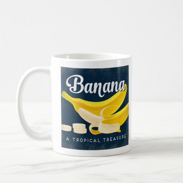 Caneca De Café Fruta do Banana Vintage - Retro (Esquerda)