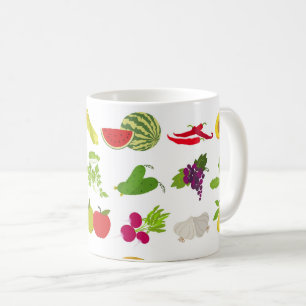 Caneca De Café Fruta e Mug Vegetal - Produtos frescos e coloridos