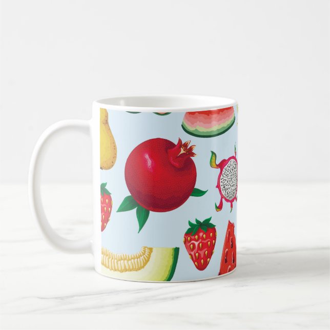 Caneca De Café Fruta Exótica: Trendy Impressão Invisível. (Esquerda)