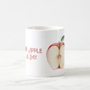 Caneca De Café Fruta Folha Verde Maçã