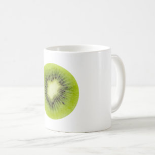 Caneca De Café Fruta fresca de kiwi. Fechamento de fatias redonda
