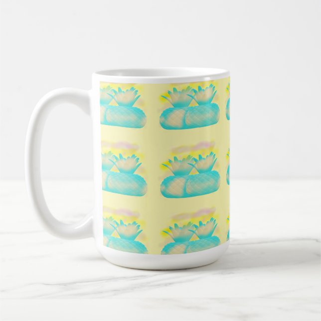 Caneca De Café Fruta loop art névoa névoa magia abacaxis (Esquerda)