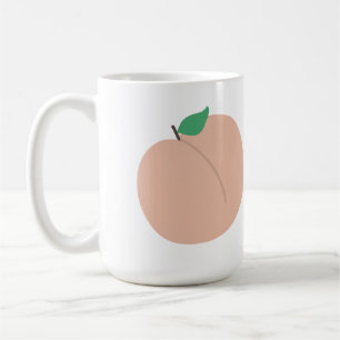 Caneca De Café Fruta Pêssego Pastel Minimalista