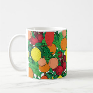 Caneca De Café Fruta sem soldadura, desenho desenhado à mão, la