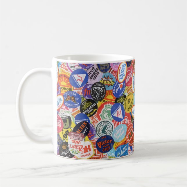 Caneca De Café Fruta Sticker Montage Pattern Mug (Esquerda)