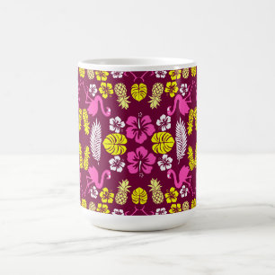 Caneca De Café Fruta Tropical Floral Padrão