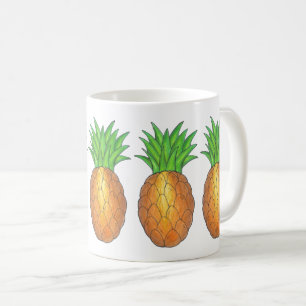 Caneca De Café Fruta Tropical Havaiana de Abacaxi