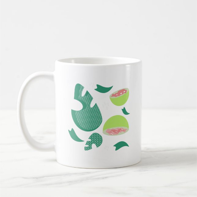 Caneca De Café Fruta Verde Rosa Goiaba (Esquerda)