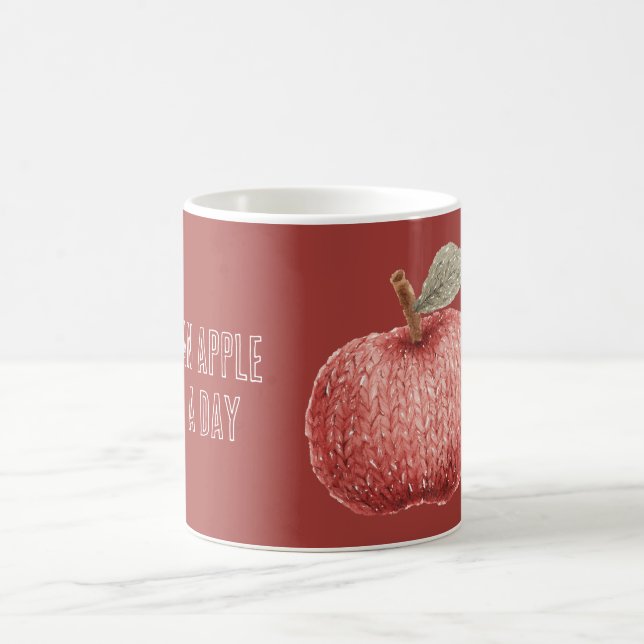 Caneca De Café Fruta Vermelha de Falso Trico Dia de Maçã (Centro)
