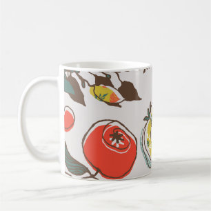 Caneca De Café Frutas corrigidas, padrão perfeito colorido.