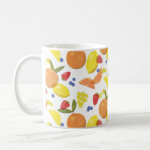 Caneca De Café Frutas da Feira de Agricultores Grungy Mid Mod Ris