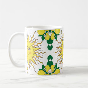 Caneca De Café Frutas de limão de citrinos tropicais com armaç